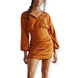 Free People The Only One Mini Dress in Ochre Rust